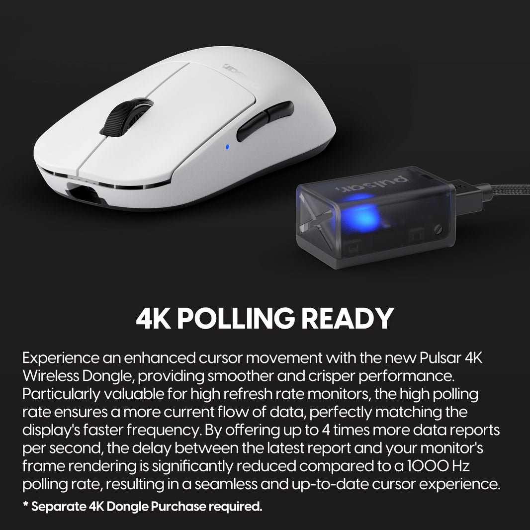 Mouse Gamer Pulsar X2A Wireless Size 2 White (4K Compatible) OPEN BOX