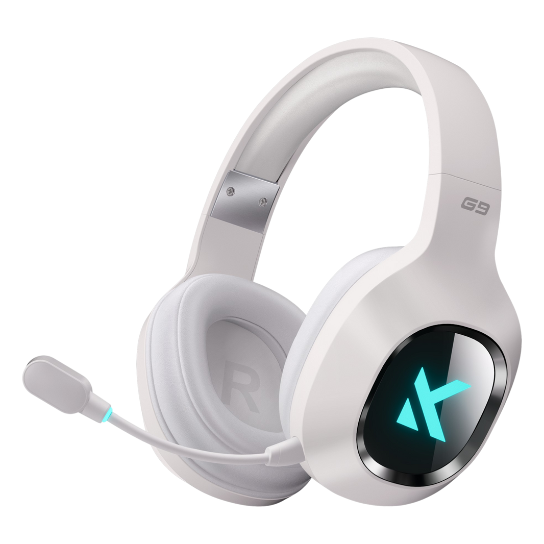 Audífonos Gamer MCHOSE G9 Pro Wireless White – Sonido envolvente, conexión inalámbrica y diseño blanco para setups profesionales
