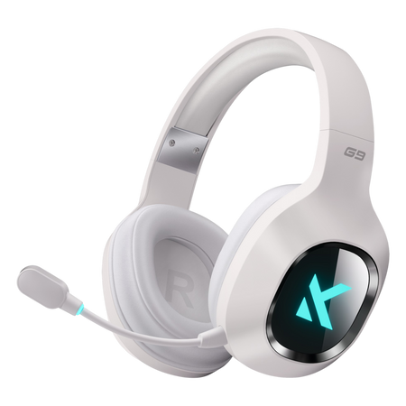 Audífonos Gamer MCHOSE G9 Pro Wireless White – Sonido envolvente, conexión inalámbrica y diseño blanco para setups profesionales
