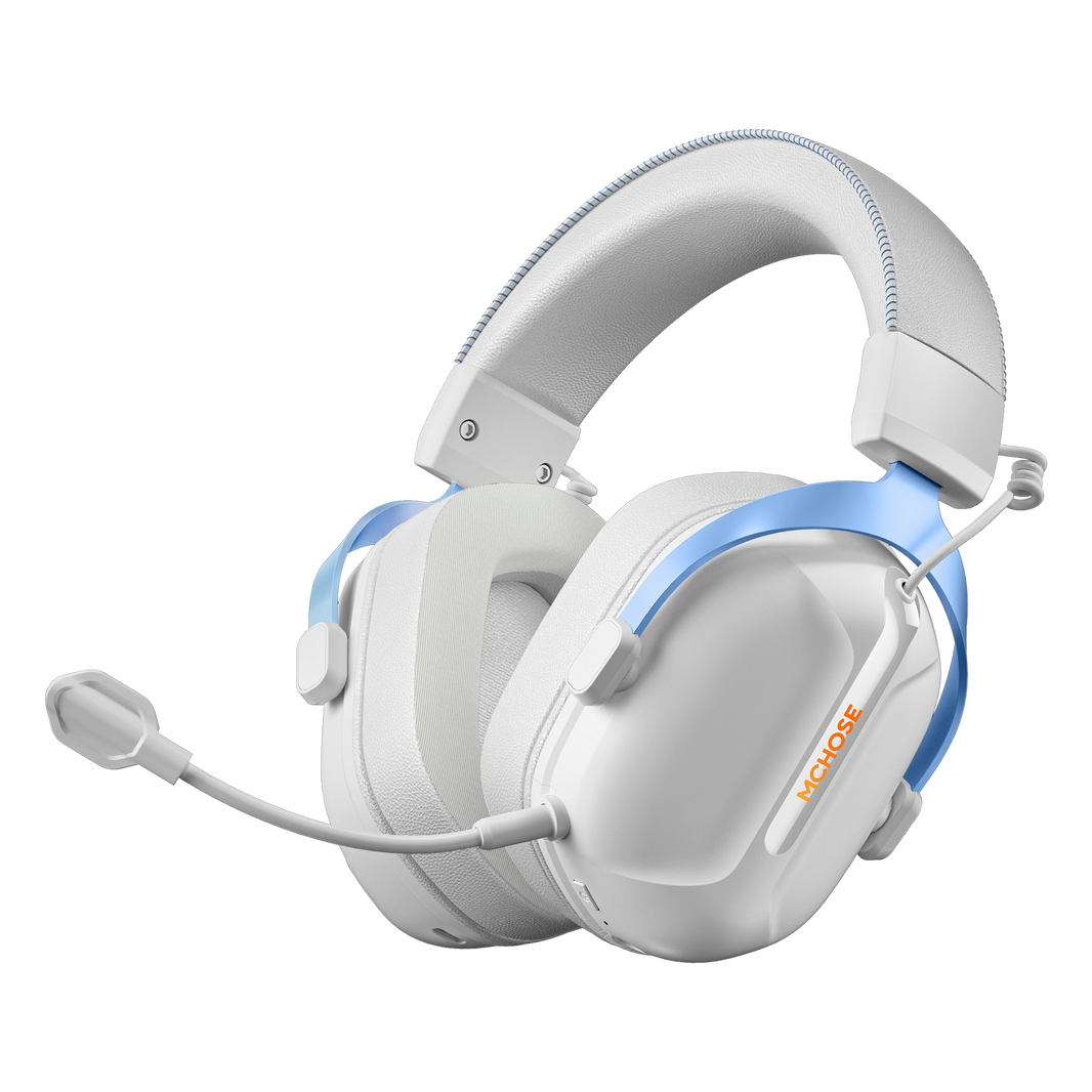 Audífonos Gamer MCHOSE S9 Pro White – Audio de alta fidelidad, micrófono claro y diseño blanco para sesiones largas de juego