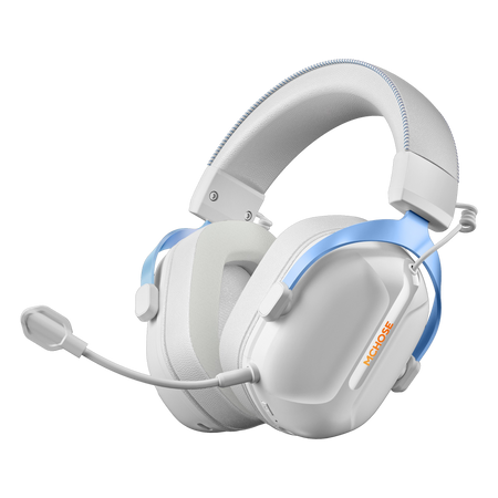 Audífonos Gamer MCHOSE S9 Pro White – Audio de alta fidelidad, micrófono claro y diseño blanco para sesiones largas de juego