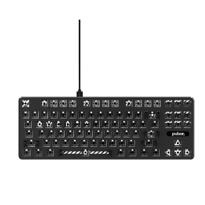 Base Teclado Gamer Pulsar PCMK TKL 80 por ciento – Formato ANSI, color negro y estructura barebone ideal para teclados custom