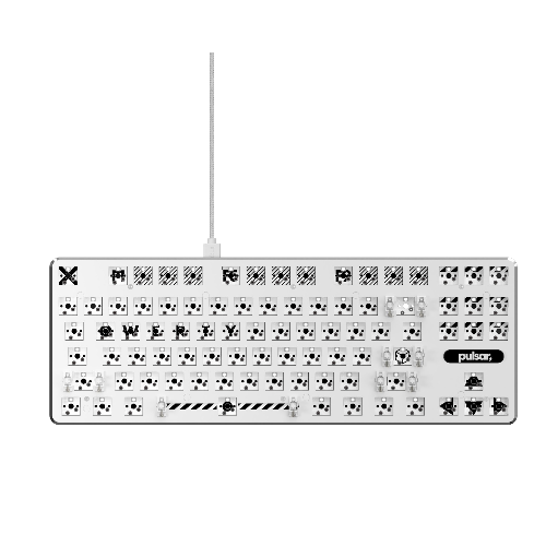 Base Teclado Gamer Pulsar PCMK TKL 80 por ciento – Formato ANSI, color blanco y estructura barebone para personalización total
