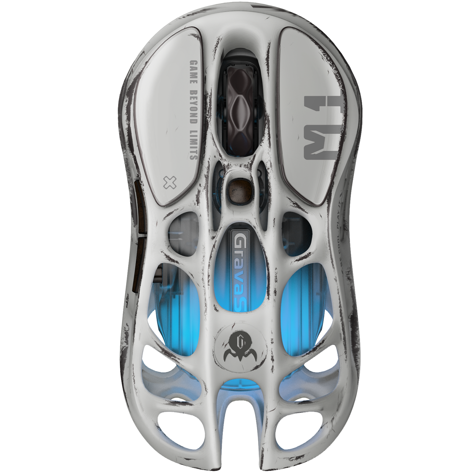 Mouse Gamer GravaStar Mercury M1 Pro Wireless Battle-Worn – 4K compatible, diseño de edición especial y dongle incluido para precisión en juegos

