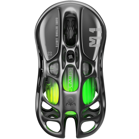 Mouse Gamer GravaStar Mercury M1 Pro Wireless Gris – 4K compatible, diseño ergonómico inalámbrico y color gris para precisión en juegos FPS