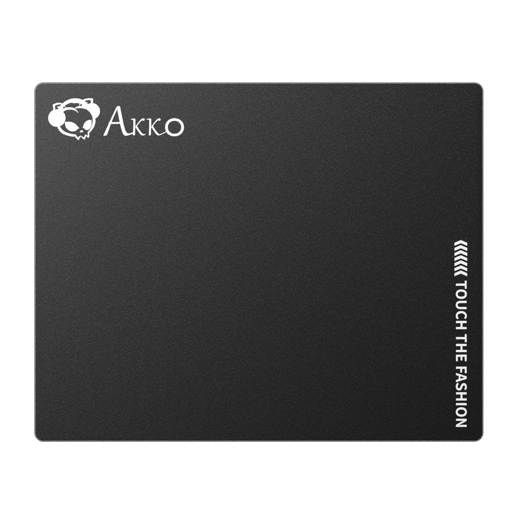 Mousepad Gamer Akko Glass Black – Superficie de vidrio, deslizamiento ultra suave y diseño blanco para precisión extrema

