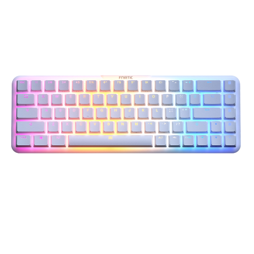 Teclado Gamer FNATIC Streak65 LP White – Perfil bajo, diseño blanco y formato compacto para rendimiento competitivo