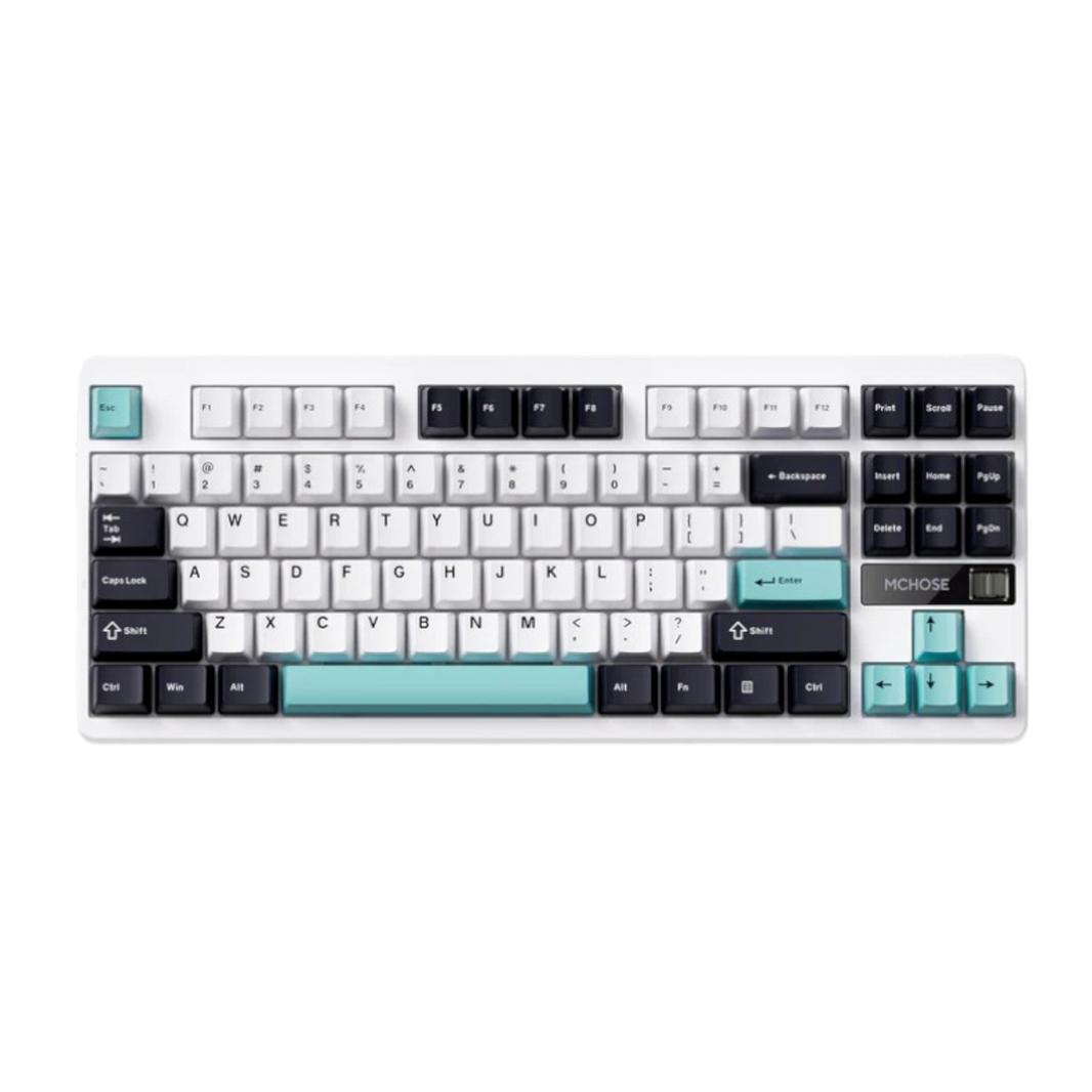 Teclado Gamer MCHOSE G87 Cyan Blue – Formato TKL, switches precisos y diseño en azul cian para setups llamativos
