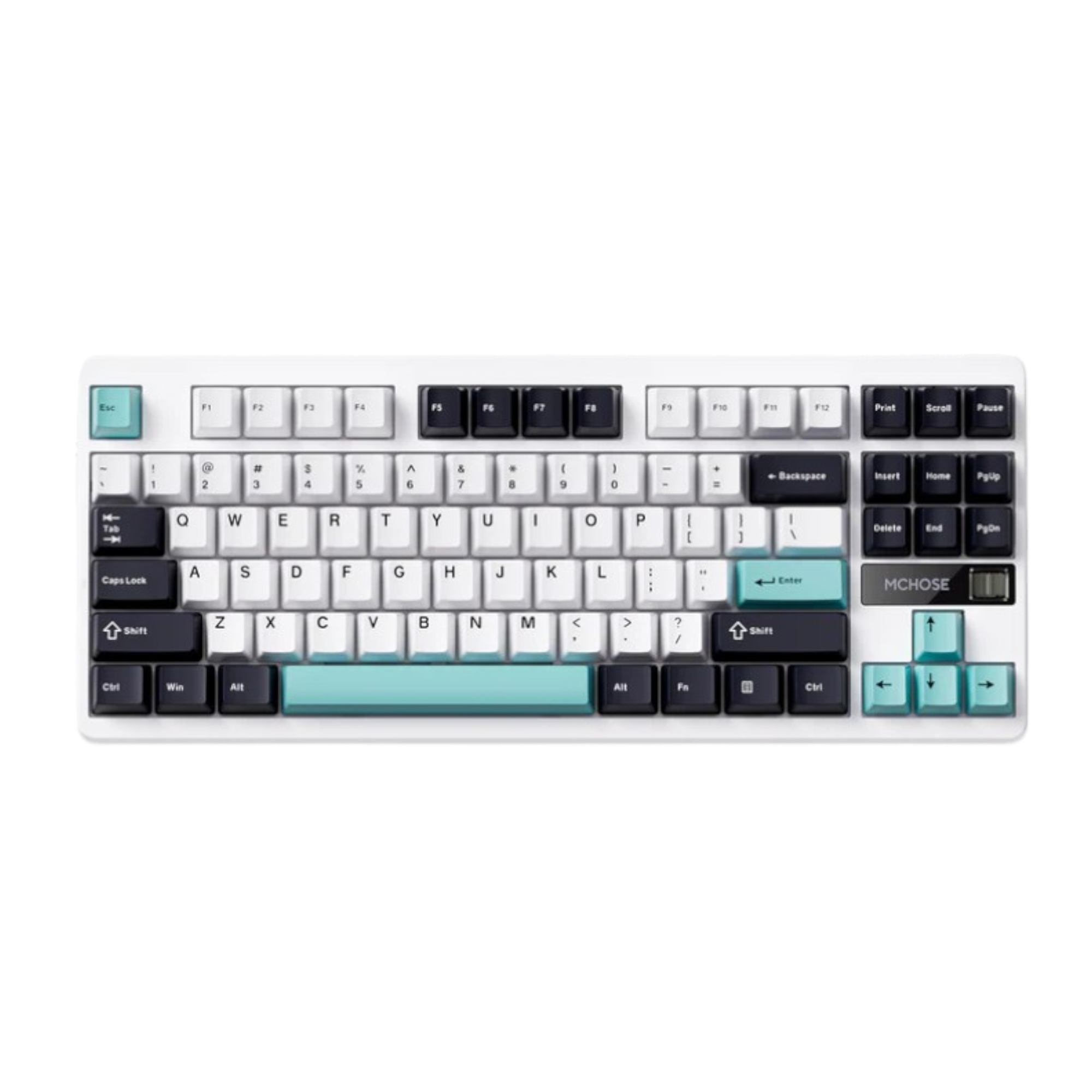Teclado Gamer MCHOSE G87 Cyan Blue – Formato TKL, switches precisos y diseño en azul cian para setups llamativos