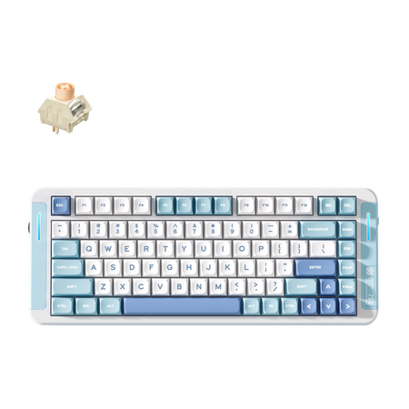 Teclado Gamer MCHOSE X75 V2 Blue – Teclado 75 por ciento con diseño azul, switches precisos y enfoque competitivo