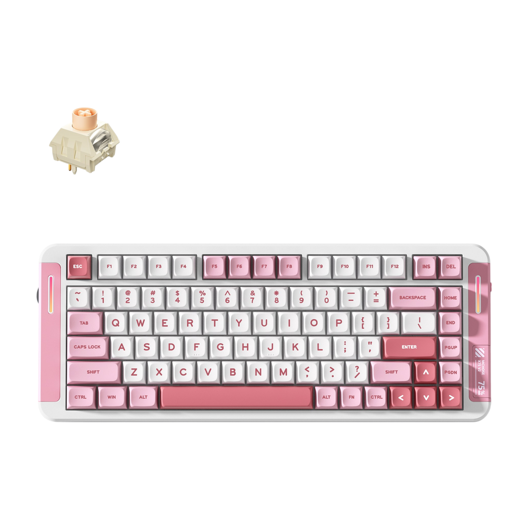 Teclado Gamer MCHOSE X75 V2 Pink – Layout 75 por ciento, diseño rosa vibrante y rendimiento óptimo para gaming