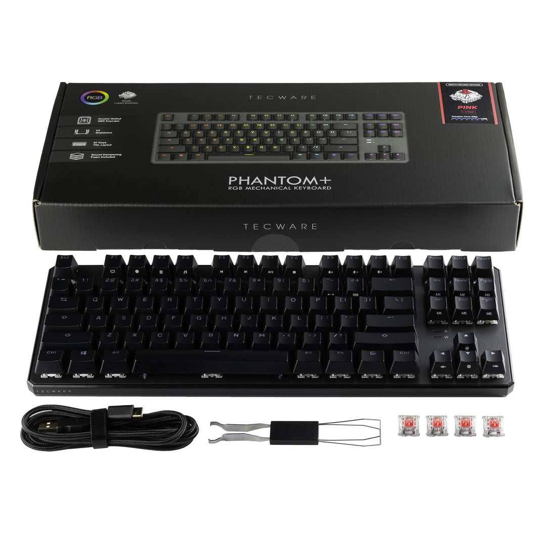 Teclado Gamer Tecware Phantom+ Wraith Pink Switch