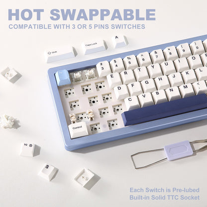 Teclado Gamer Yunzii AL66 Blue Milk Switch