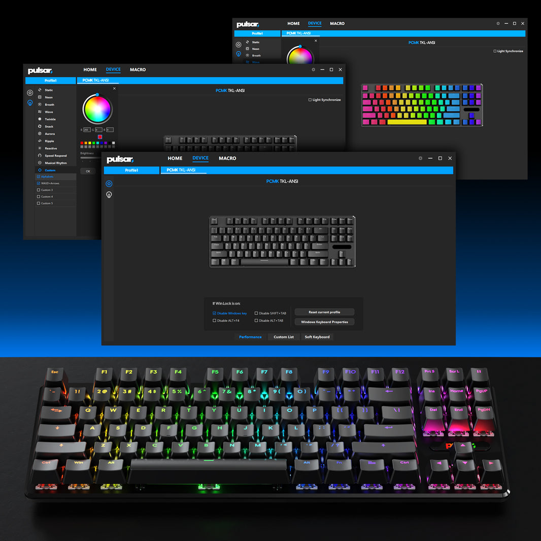 Teclado Gamer Mecánico Pulsar Negro TKL 80%
