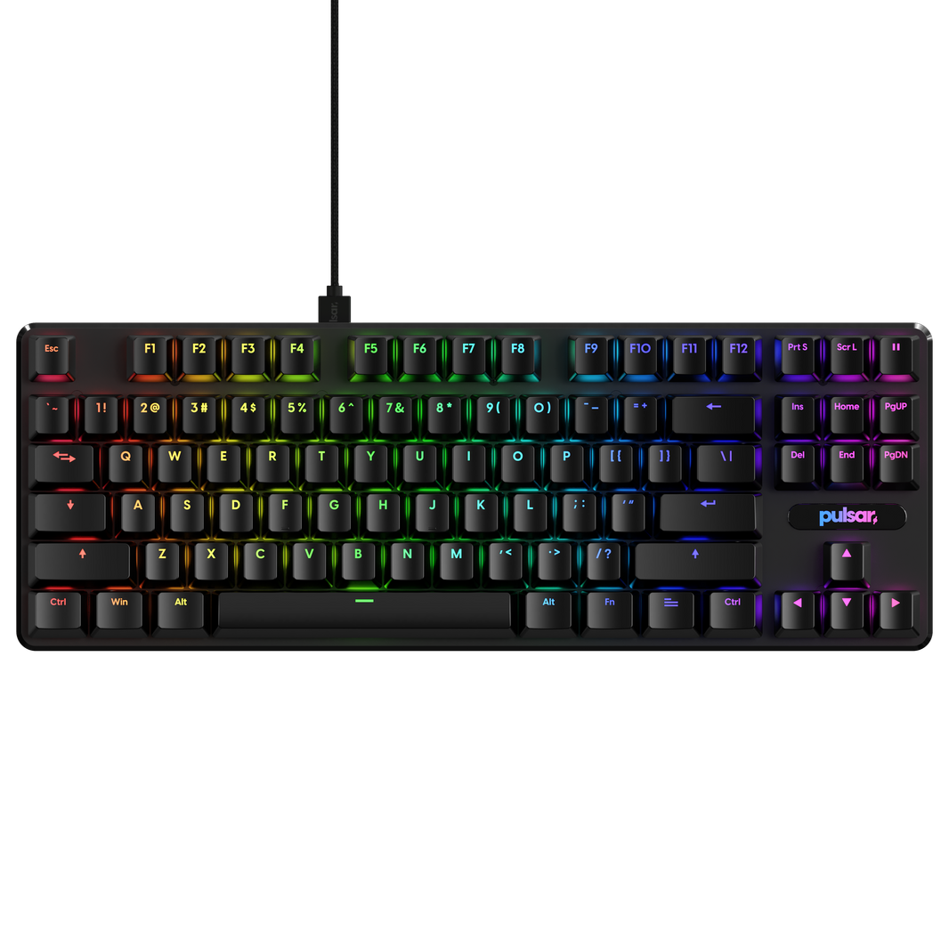 Teclado Mecánico Pulsar Black TKL 80% – Formato tenkeyless, diseño blanco y switches mecánicos para alto rendimiento