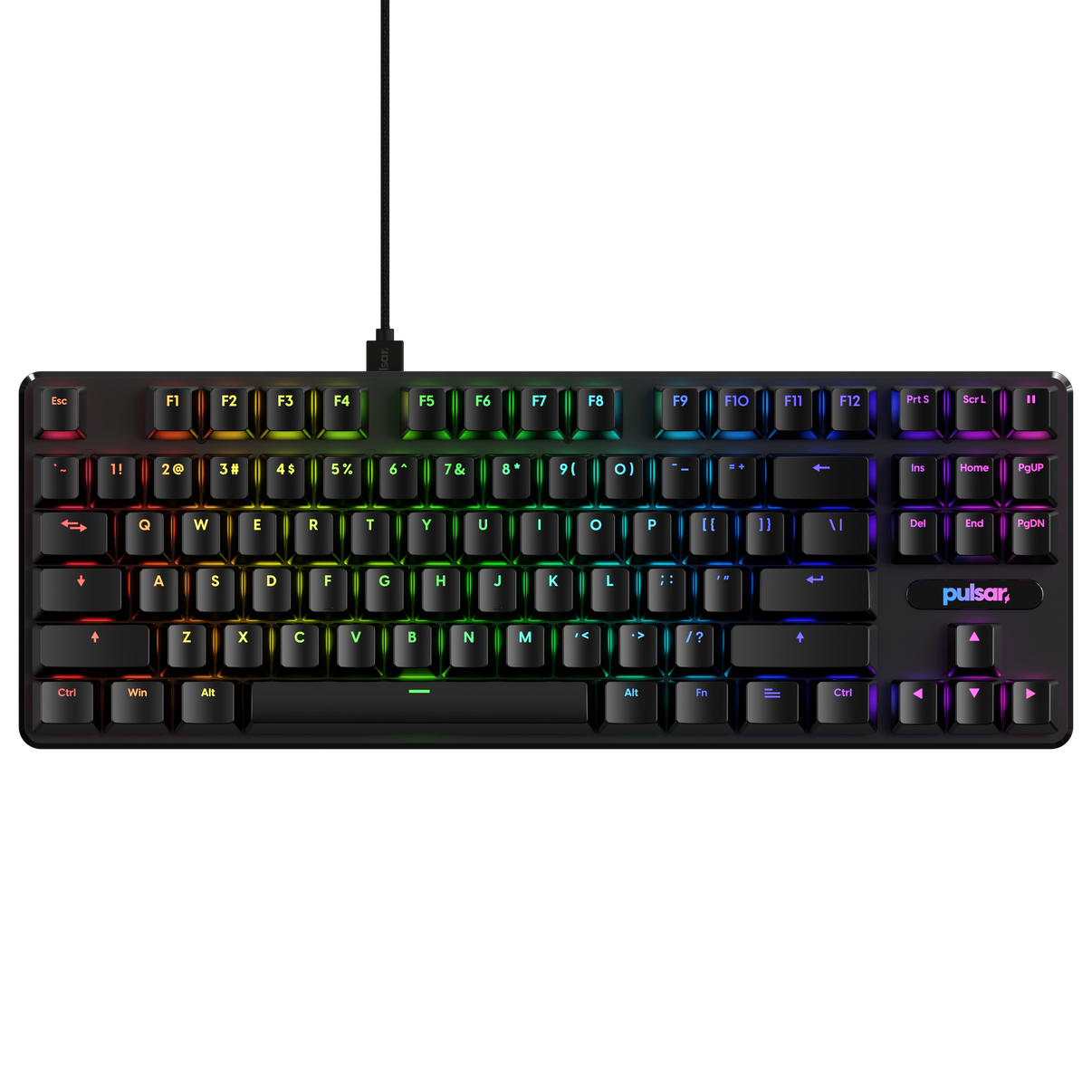 Teclado Mecánico Pulsar Black TKL 80% – Formato tenkeyless, diseño blanco y switches mecánicos para alto rendimiento