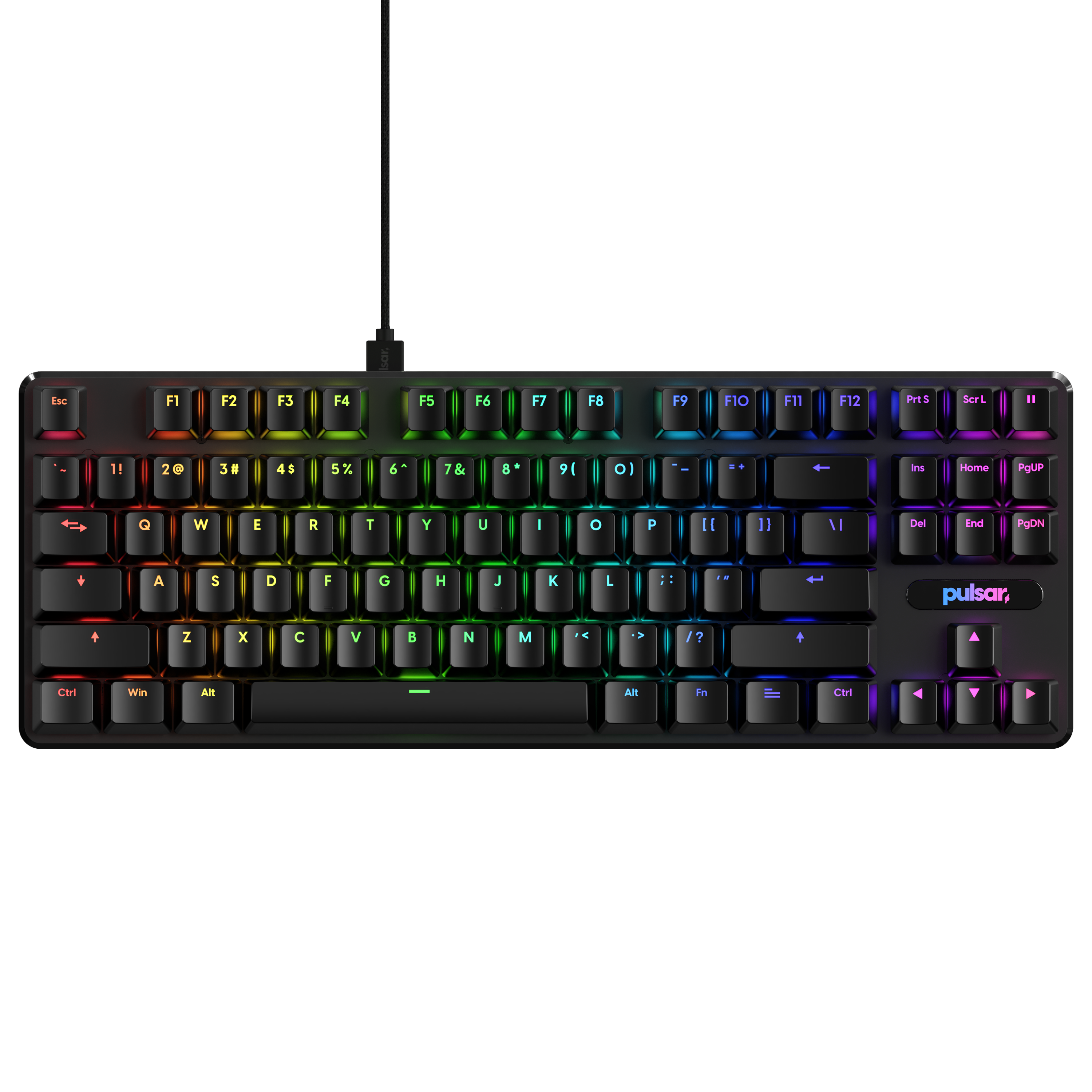 Teclado Mecánico Pulsar Black TKL 80% – Formato tenkeyless, diseño blanco y switches mecánicos para alto rendimiento