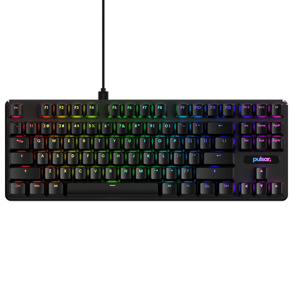 Teclado Mecánico Pulsar Black TKL 80% – Formato tenkeyless, diseño blanco y switches mecánicos para alto rendimiento