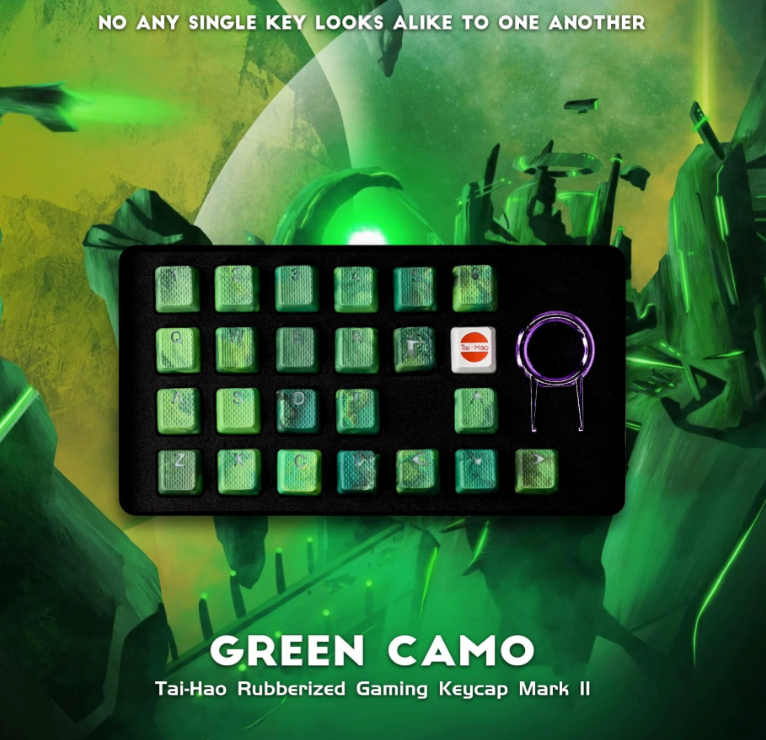 Teclas TAIHAO Rubberized Gaming Keycap Mark II- Camo series verde