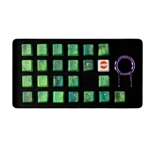 Teclas TAIHAO Rubberized Gaming Keycap Mark II Camo Series Verde – Teclas con textura antideslizante, diseño camuflaje verde para teclados mecánicos